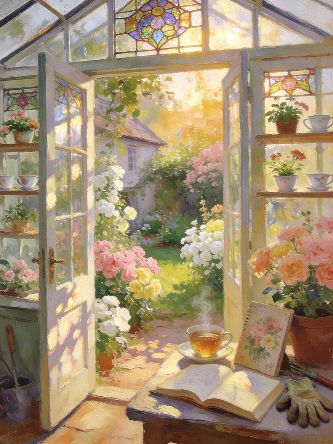 Hollyhocks